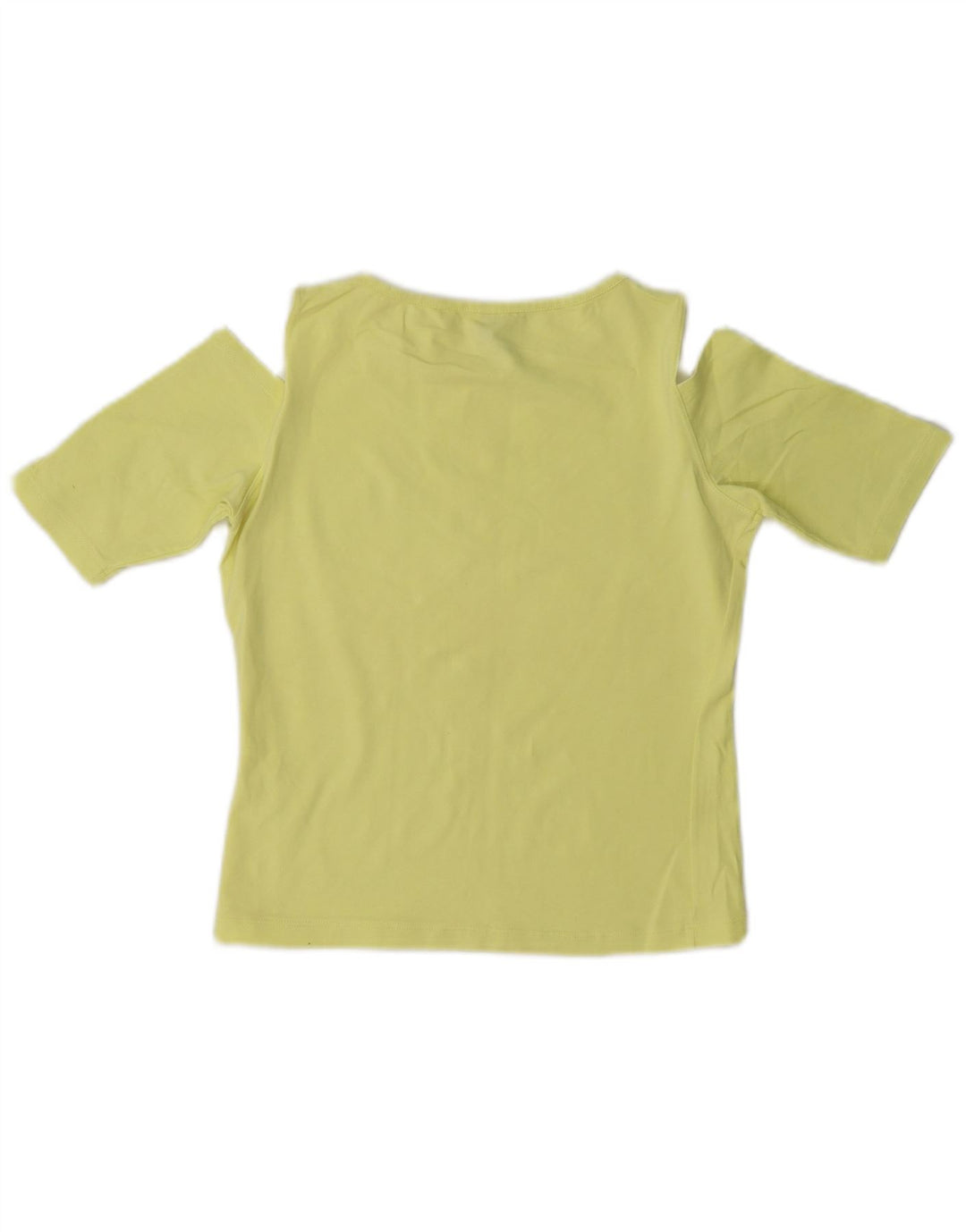Lee Womens Crop Off Ombro Top Reino Unido 12 Algodão Amarelo Médio