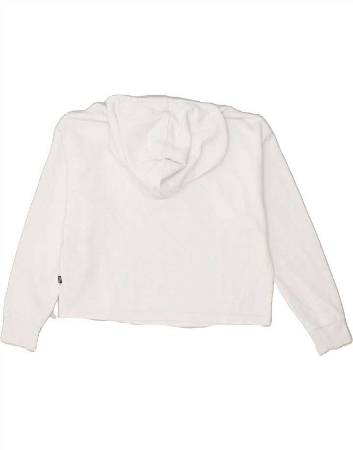 PUMA Womens Graphic Hoodie Jumper UK 6 XS White Cotton | Vintage Puma | Thrift | Second-Hand Puma | Used Clothing | Messina Hembry 