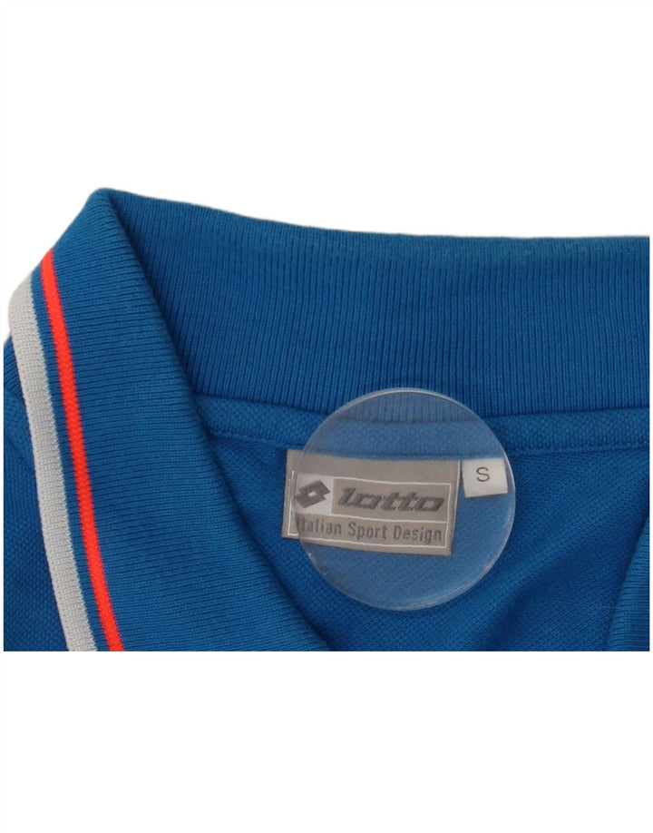 Camisa polo masculina Lotto pequena azul algodão