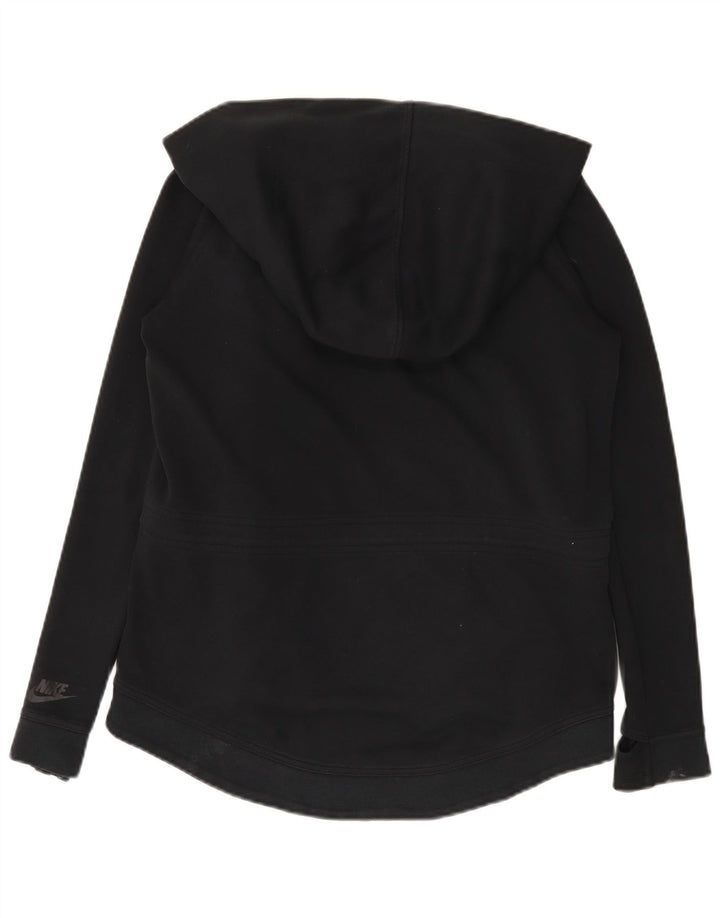Suéter Nike feminino com capuz e zíper grande UK 10 pequeno preto