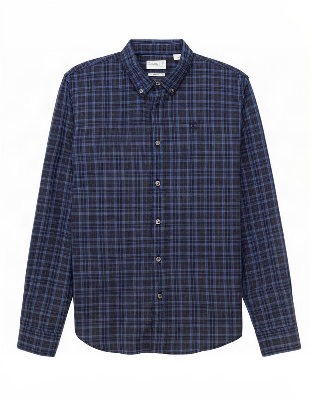 Camisa masculina Timberland Slim Fit médio azul xadrez algodão