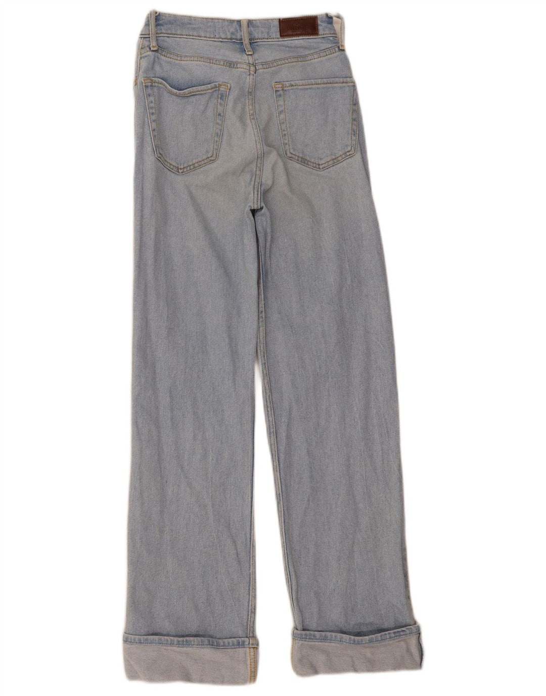 HOLLISTER Calça jeans feminina cintura alta solta US 00 2XS W23 L28 algodão azul