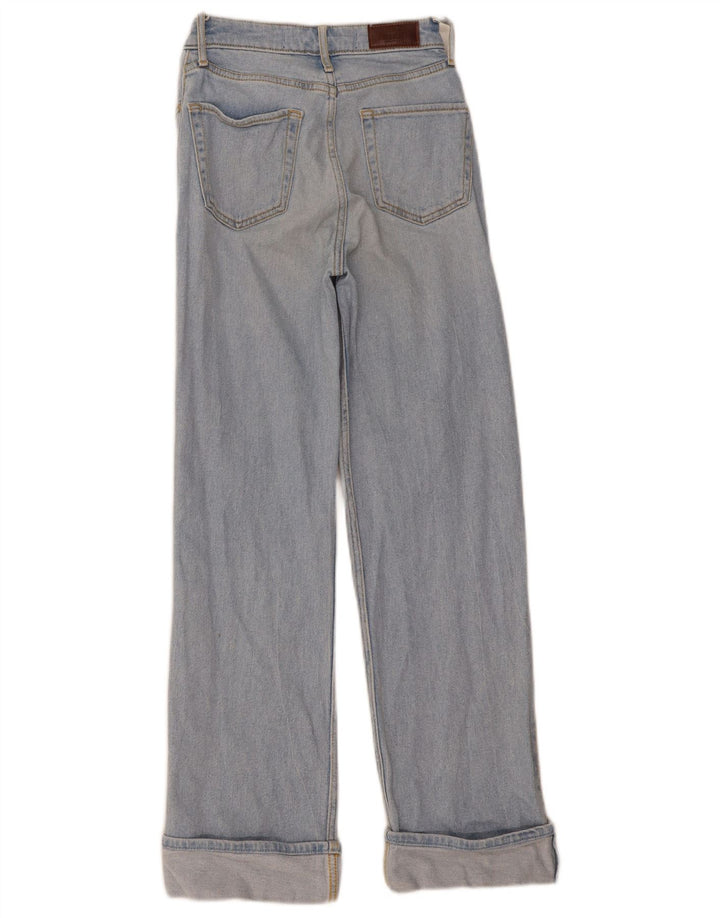 HOLLISTER Calça jeans feminina cintura alta solta US 00 2XS W23 L28 algodão azul