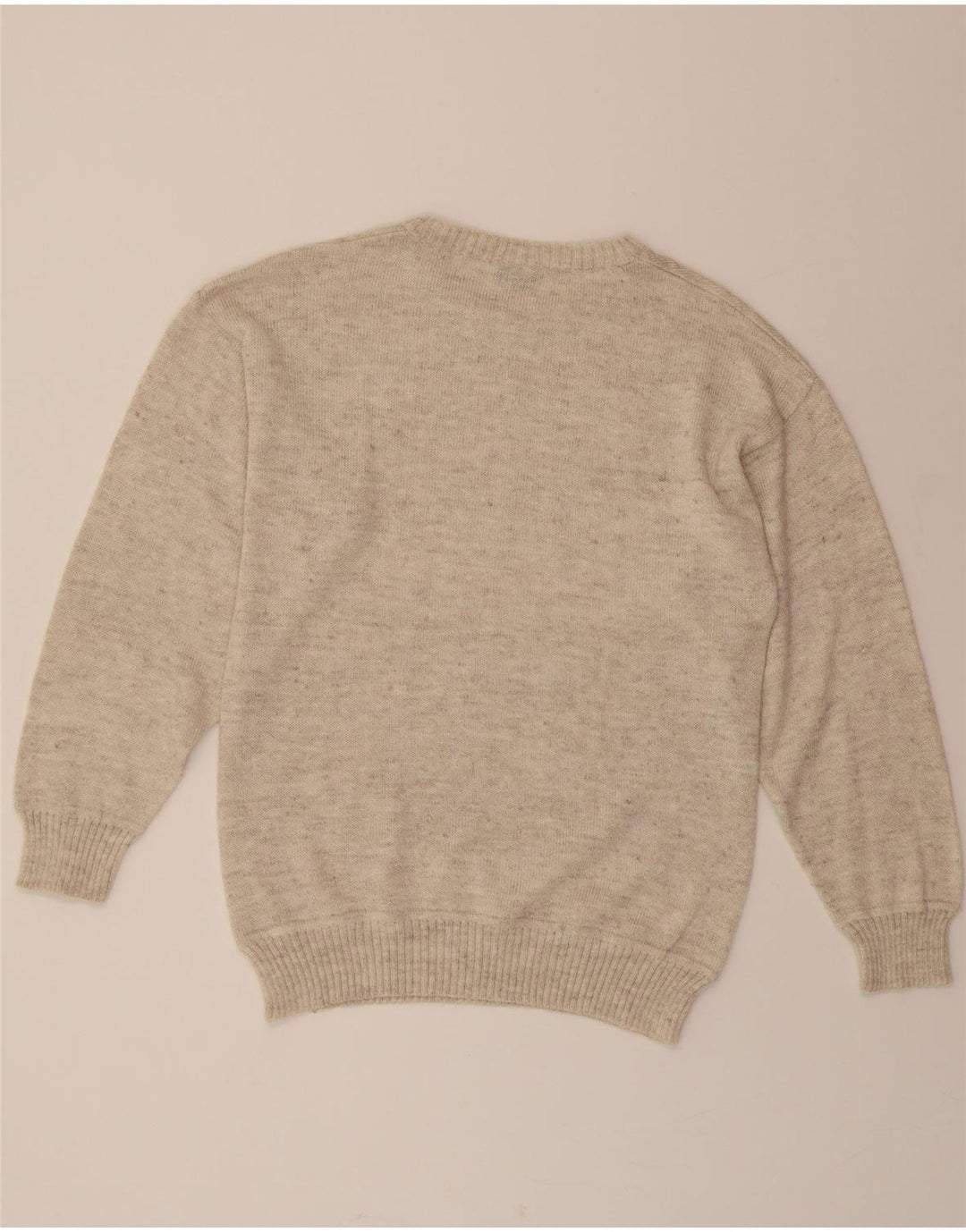 VINTAGE Mens Boat Neck Jumper Sweater IT 54 XL Beige Acrylic Vintage Vintage and Second-Hand Vintage from Messina Hembry 