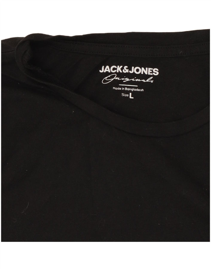 Camiseta masculina Jack & Jones grande preta