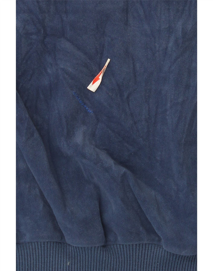 Adidas Mens Velour Tracksuit Top Jacket UK 40/42 Médio Azul Marinho Poliéster