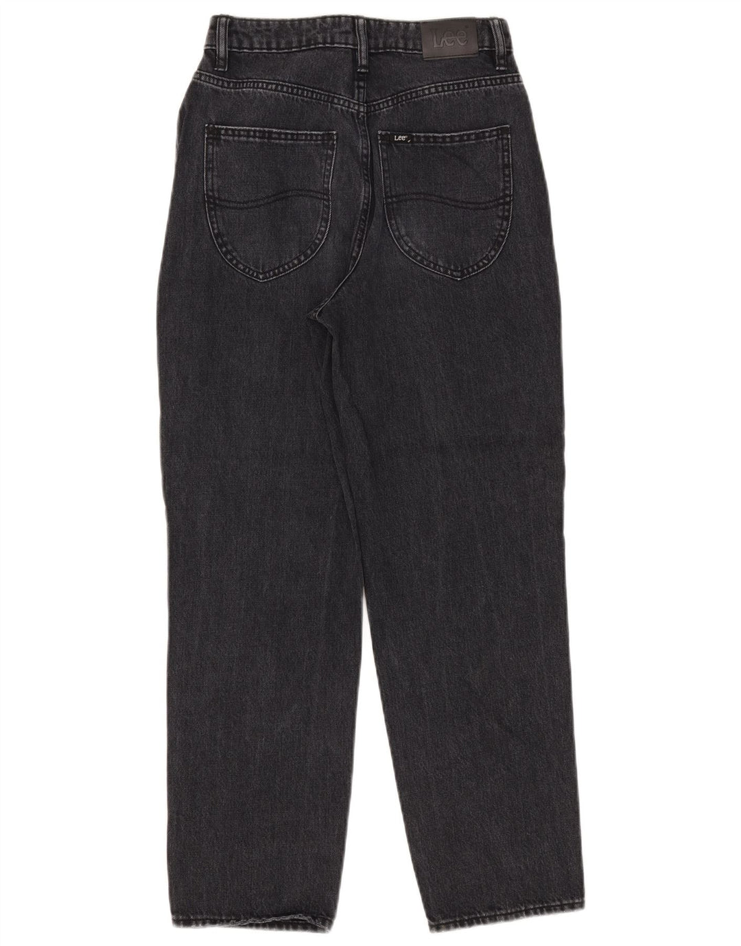 Lee Womens Distressed Tapered Jeans Grande W28 L27 Algodão Preto