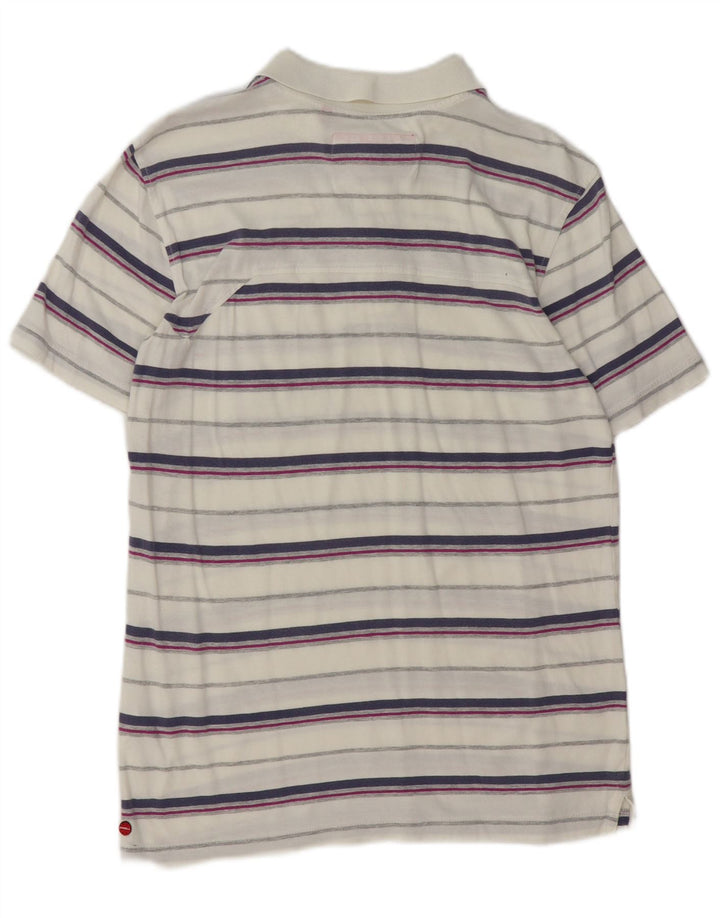 Camisa polo masculina O'Neill de algodão listrado branco médio