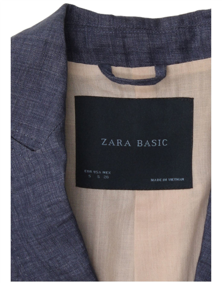 Jaqueta blazer feminina ZARA com 1 botão Reino Unido 10 pequeno azul