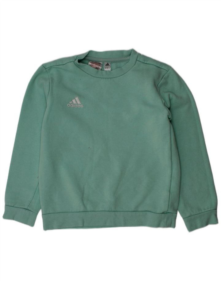 Adidas Meninos Suéter Jumper 7-8 Anos Verde Algodão