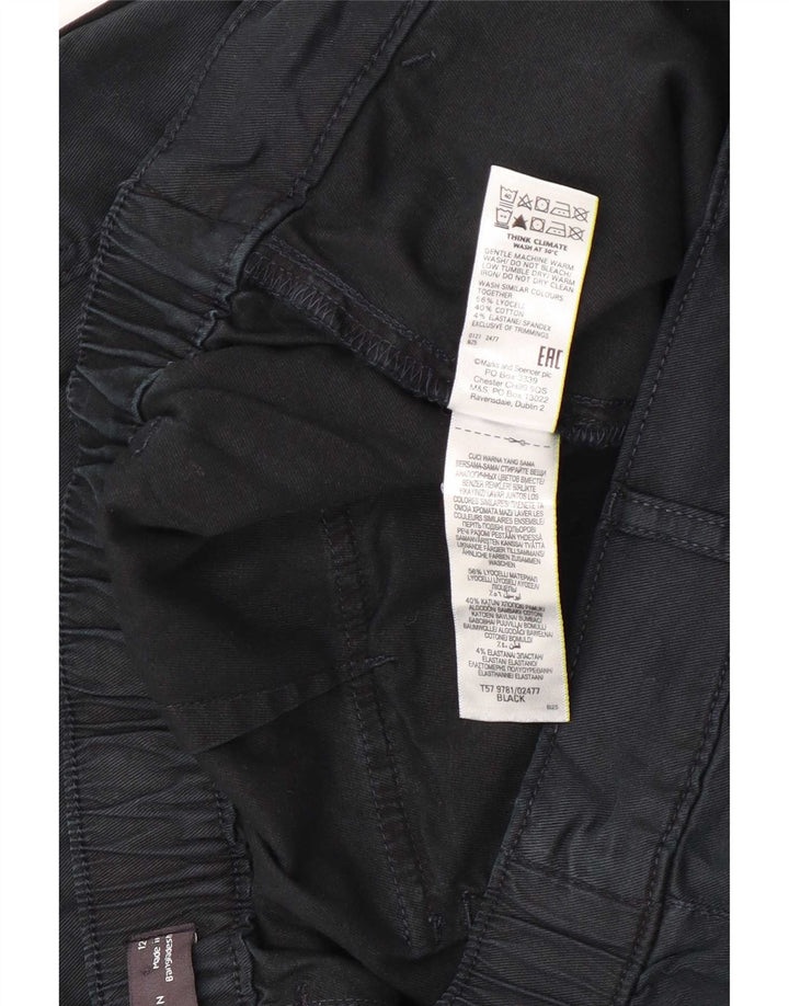 Calça cargo feminina Marks & Spencer UK 12 médio W30 L23 preta