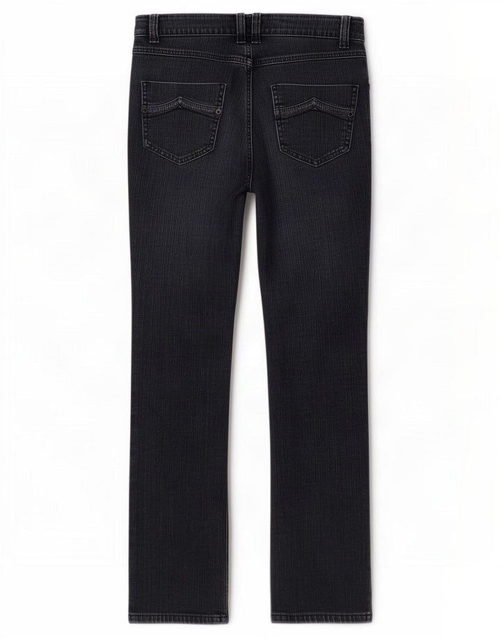 Calça jeans feminina Marks & Spencer Bootcut UK 10 pequena W27 L29 algodão azul marinho