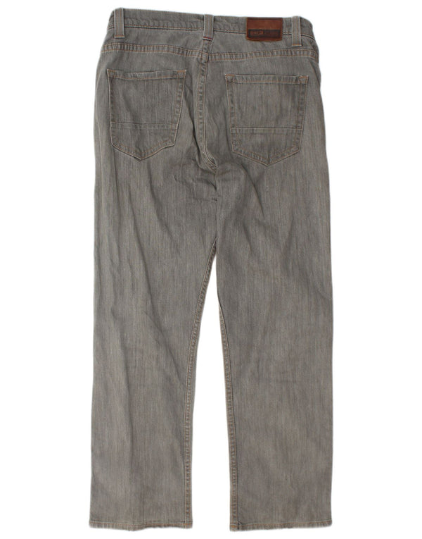 Calça jeans reta masculina Marks & Spencer Blue Harbor W34 L29 algodão cinza