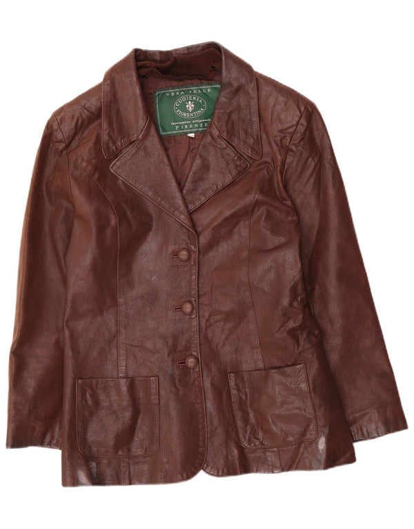Lavorazione Artigianale Jaqueta blazer feminina de 3 botões IT 44 marrom médio