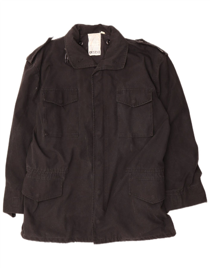 Jaqueta militar masculina vintage UK 40 grande algodão preto