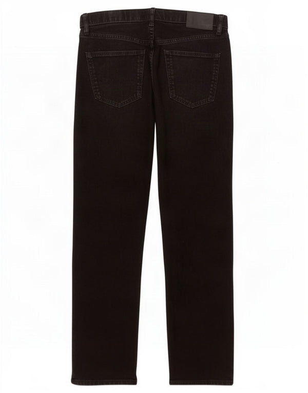 Calça jeans reta regular masculina Marks & Spencer W34 L31 algodão preto