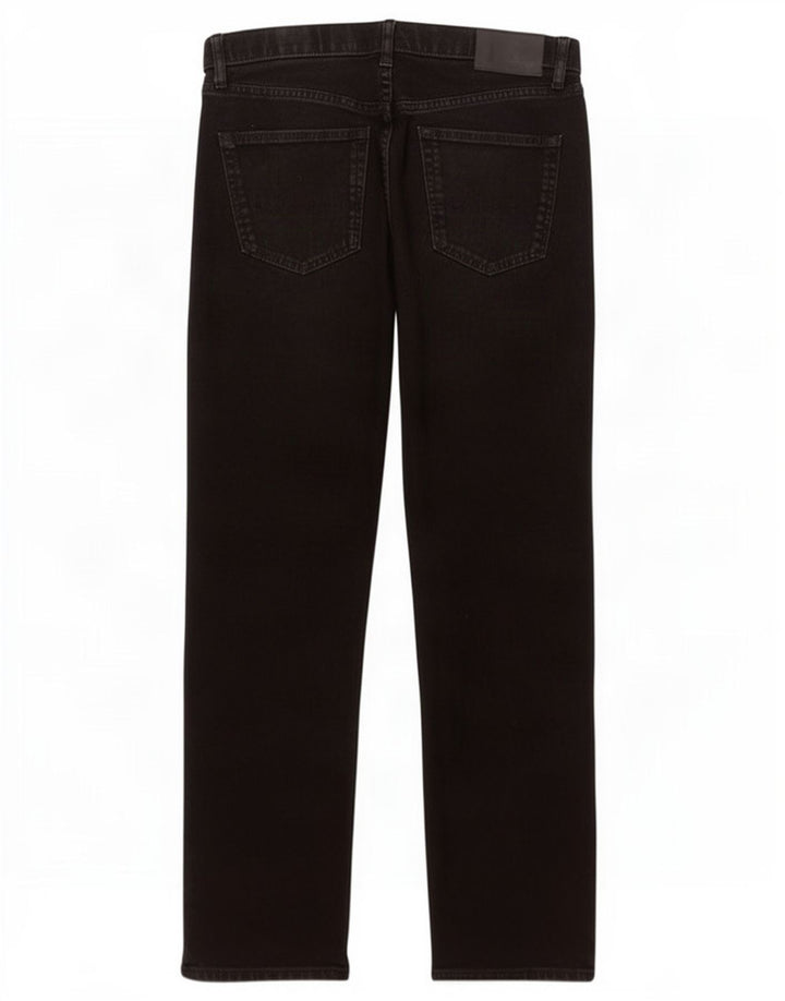 Calça jeans reta regular masculina Marks & Spencer W34 L31 algodão preto