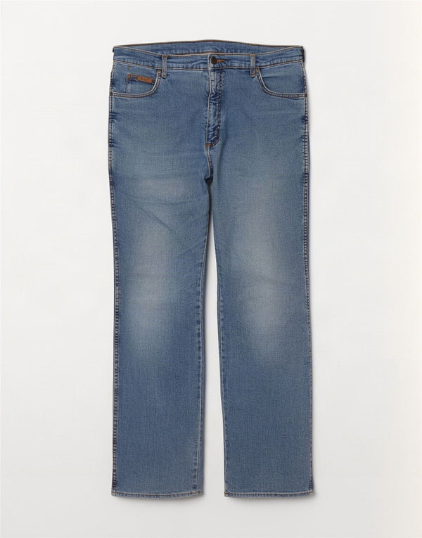 Wrangler Masculino Texas Straight Jeans W38 L34 Azul Algodão