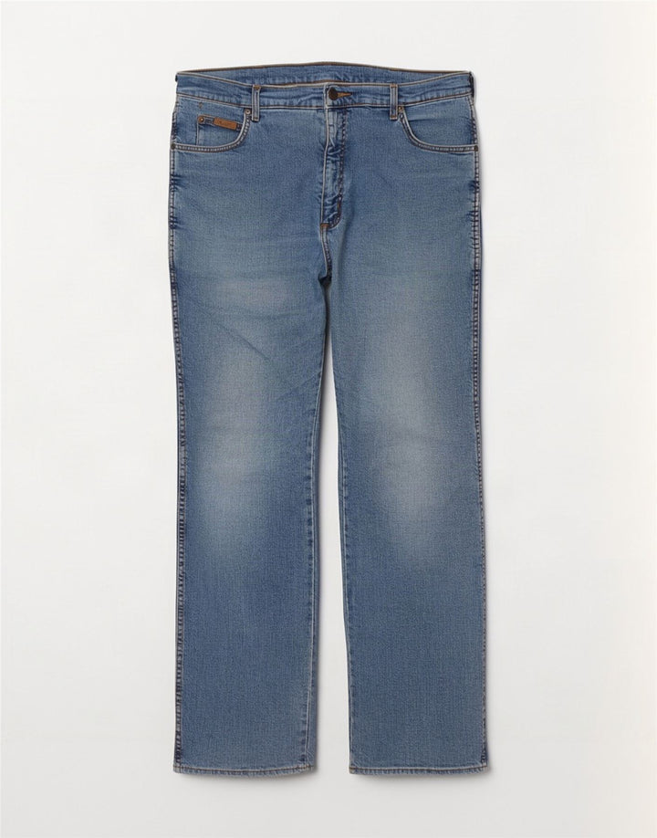 Wrangler Masculino Texas Straight Jeans W38 L34 Azul Algodão
