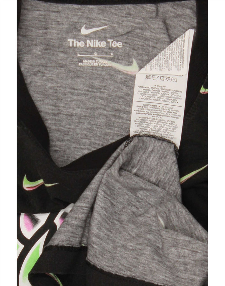 Camiseta gráfica masculina Nike grande algodão preto