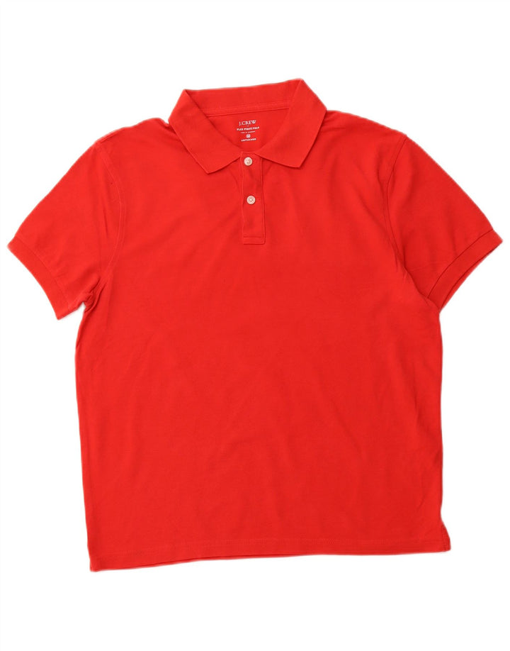 Camisa polo masculina J. CREW de algodão vermelho médio