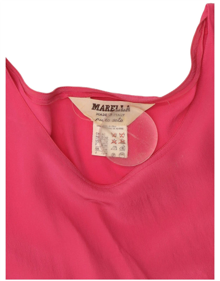 Blusa feminina MARELLA UK 16 grande seda rosa