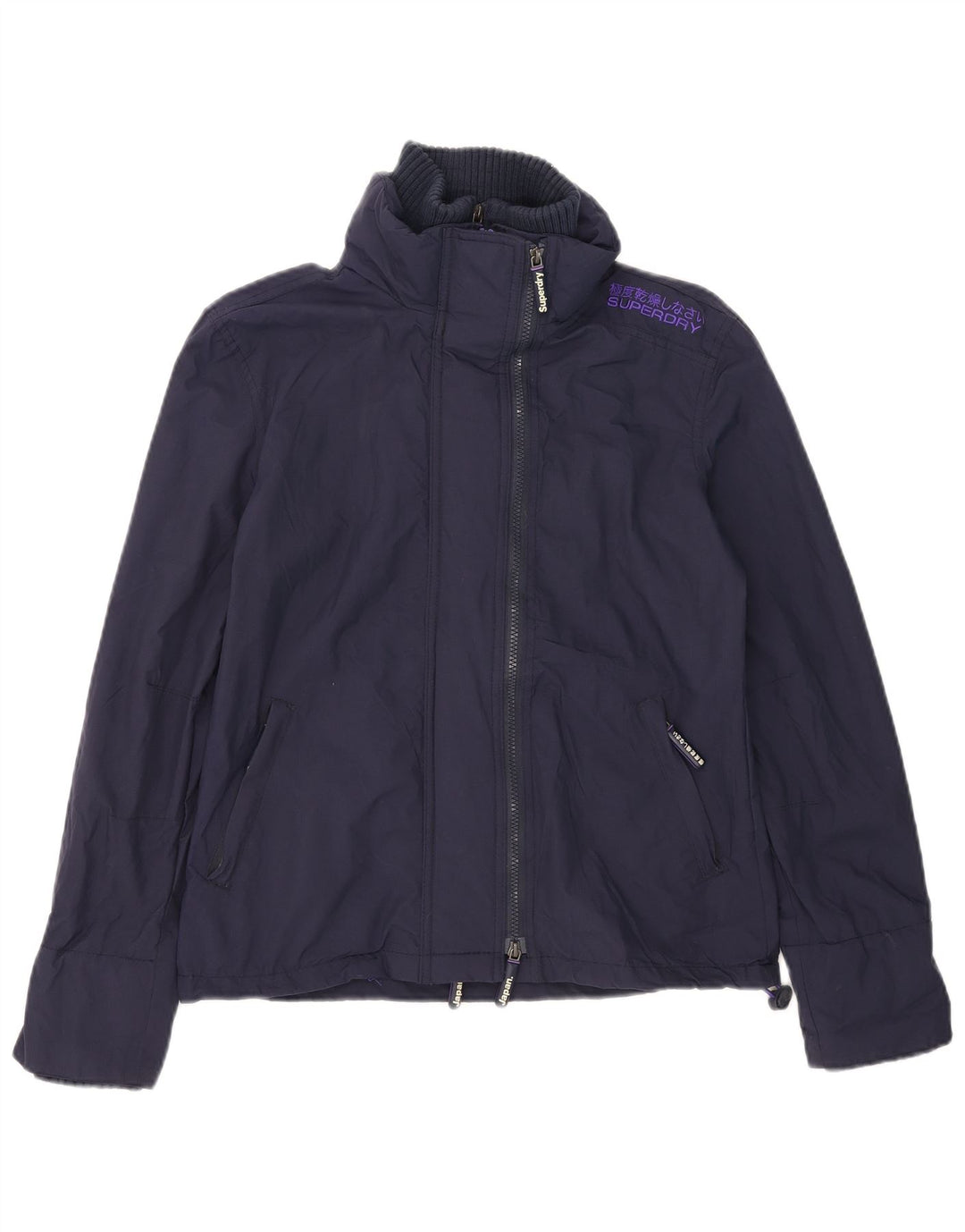 Jaqueta corta-vento feminina Superdry The Windcheater Reino Unido 10 pequeno azul marinho