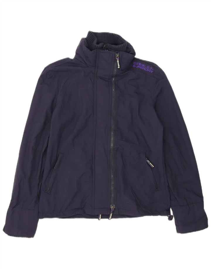 Jaqueta corta-vento feminina Superdry The Windcheater Reino Unido 10 pequeno azul marinho