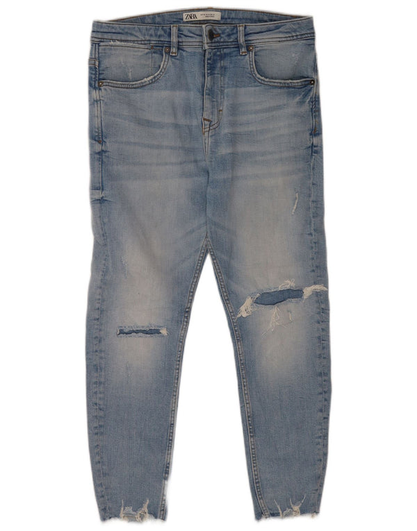 Calça jeans skinny masculina Zara EU 40 médio W31 L24 azul algodão