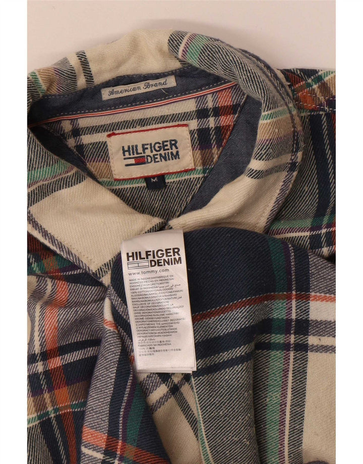 Camisa masculina de flanela Tommy Hilfiger média de algodão xadrez multicolorido