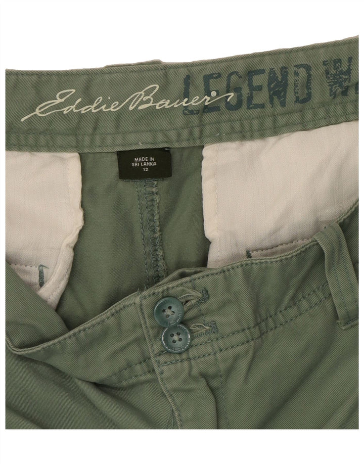 EDDIE BAUER Womens Chino Shorts US 12 Large W34  Green Cotton Vintage Eddie Bauer and Second-Hand Eddie Bauer from Messina Hembry 