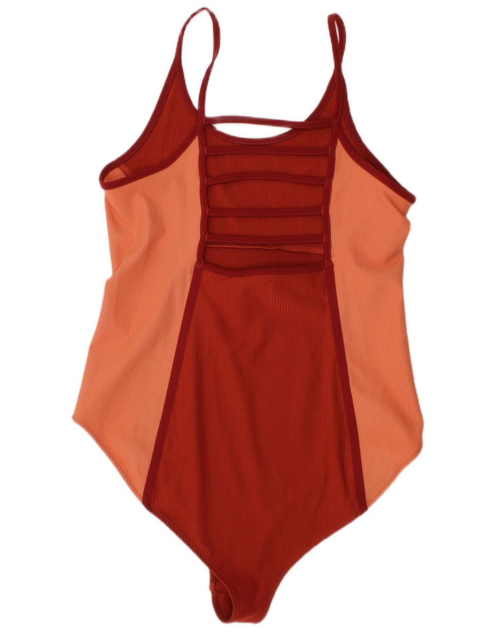 Roupa de banho feminina Puma médio laranja colorblock poliéster esportivo