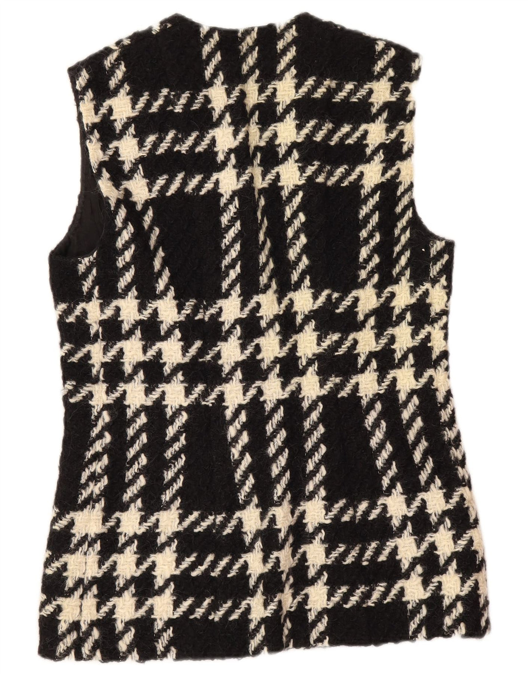 Colete feminino vintage UK 12 médio xadrez preto