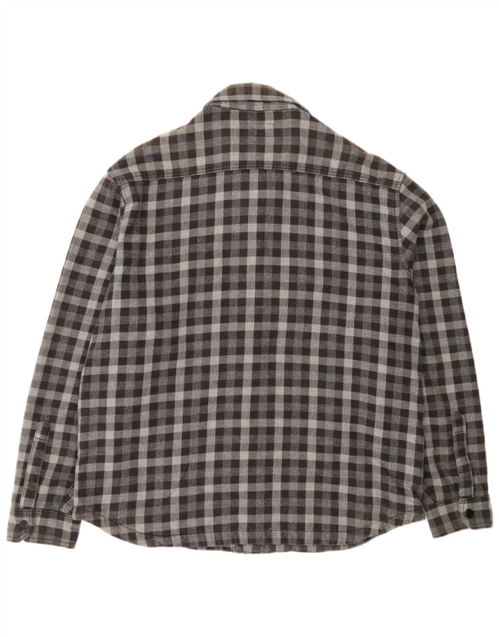 Camiseta masculina de flanela Marks & Spencer Regular Fit XL cinza guingão