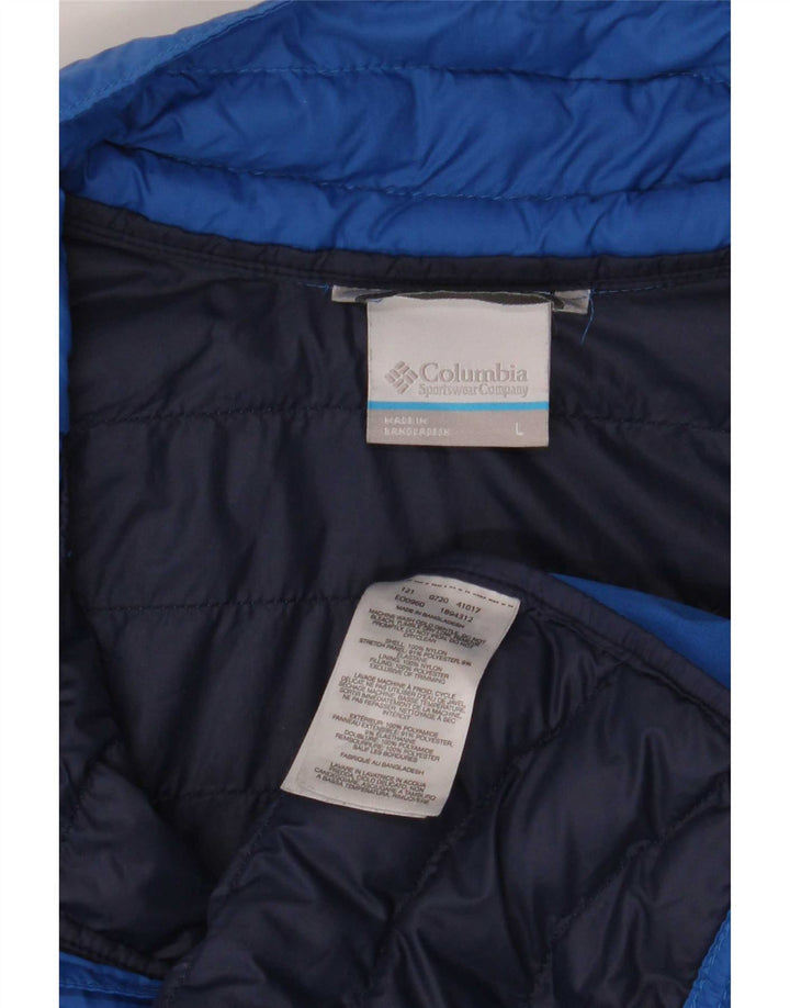 Jaqueta acolchoada masculina Columbia UK 40 grande azul nylon