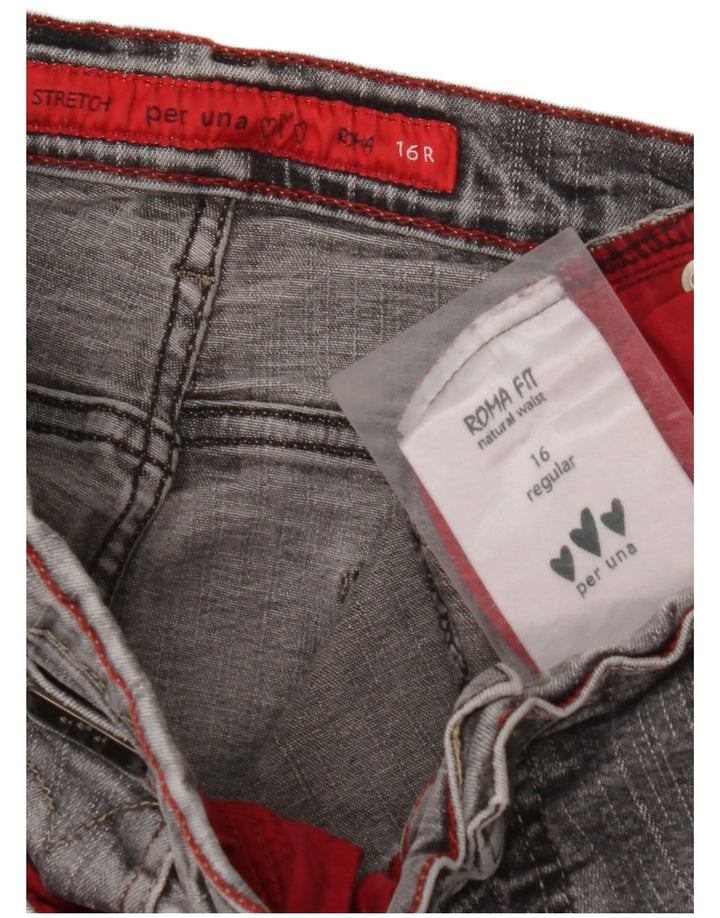 Calça jeans feminina stretch reta MARKS & SPENCER Reino Unido 16 grande W32 L30 cinza
