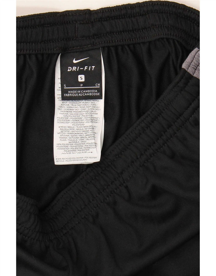 Calça de treino masculina Nike Dri Fit pequena preta colorblock poliéster