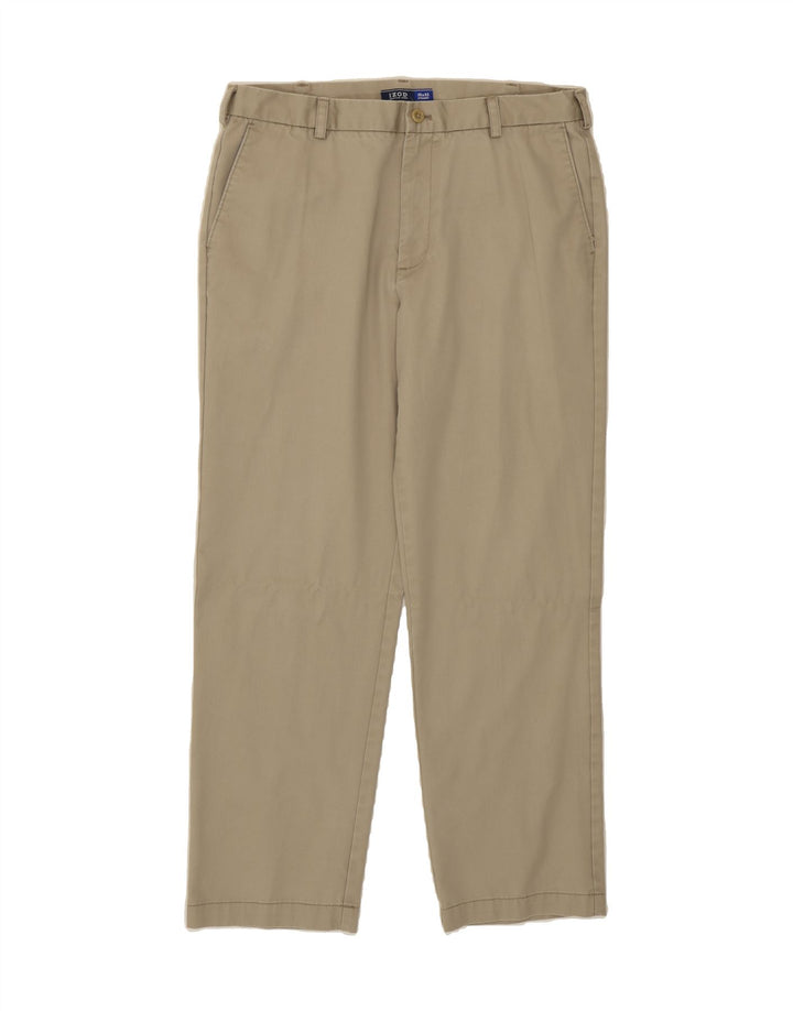 IZOD Mens Straight Chino Trousers W36 L32 Beige Cotton Vintage Izod and Second-Hand Izod from Messina Hembry 