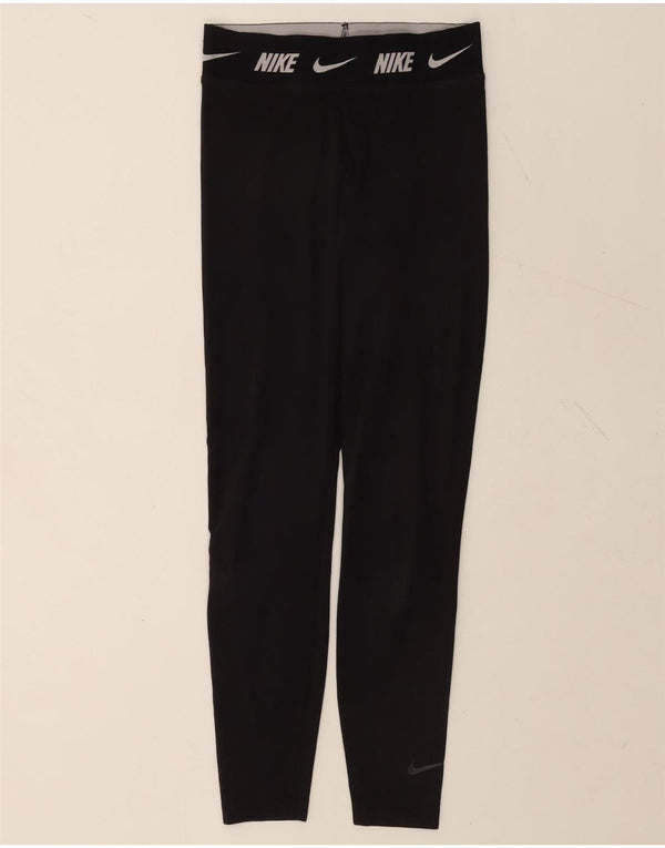 Nike Womens Tight Fit Graphic Leggings UK 8 Small  Black Cotton