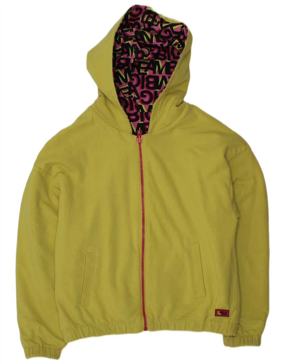 Jaqueta reversível com capuz gráfico VINTAGE para meninas 11-12 anos algodão rosa