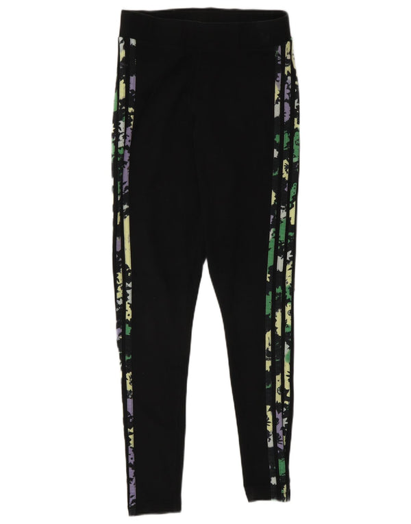 Leggings Adidas Femininas UK 10 Pequenas Algodão Preto
