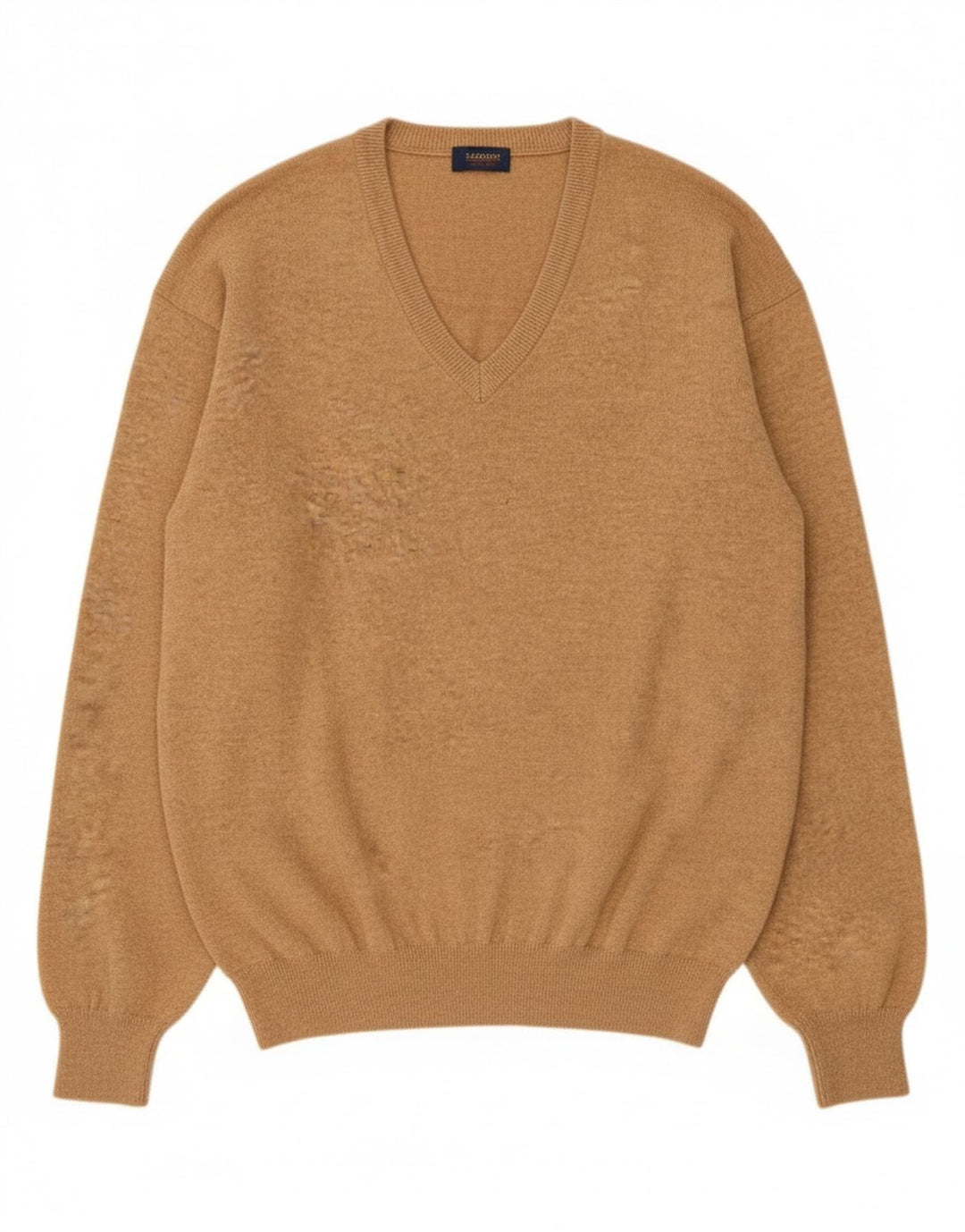 Suéter masculino Massimo Dutti com decote em V XL lã bege
