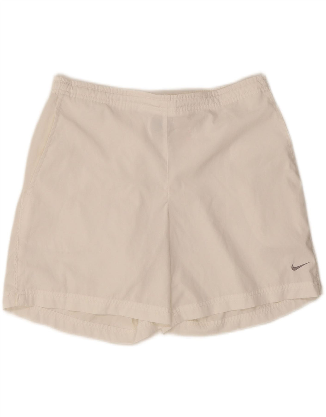 Shorts esportivos femininos Nike UK 14/16 grande poliéster branco
