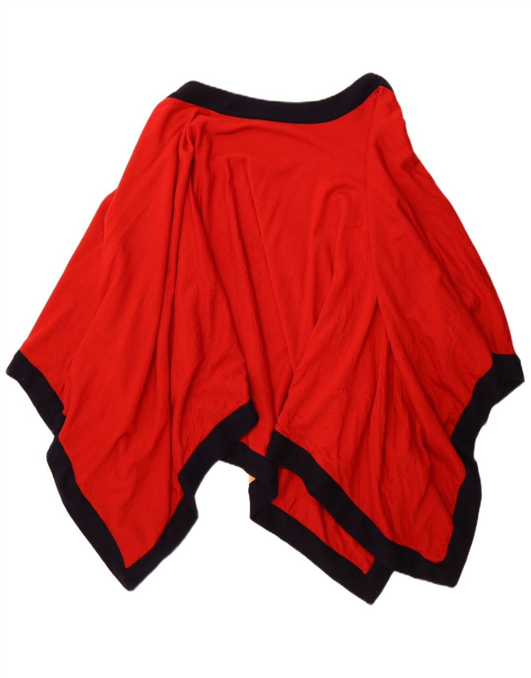 Casaco poncho aberto assimétrico feminino VINTAGE tamanho único vermelho colorblock