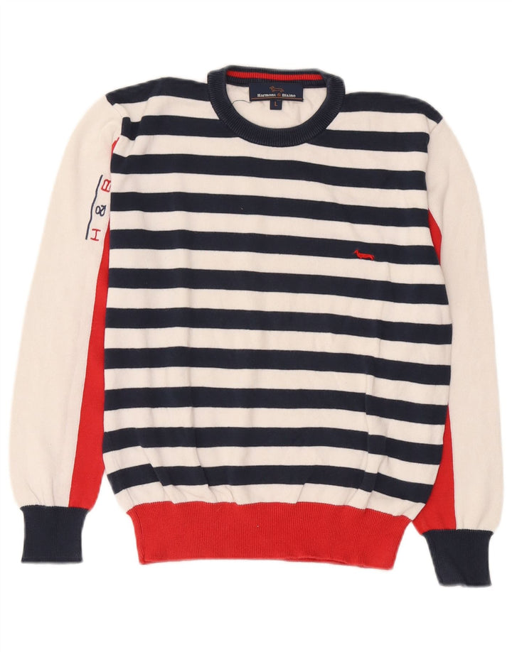 Suéter feminino Harmont & Blaine com gola redonda Reino Unido 14 grande multicolorido