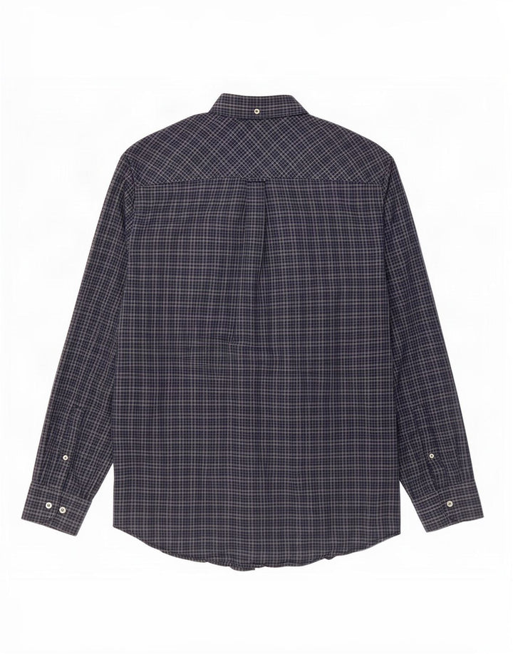 Camisa masculina Ben Sherman grande algodão xadrez azul marinho