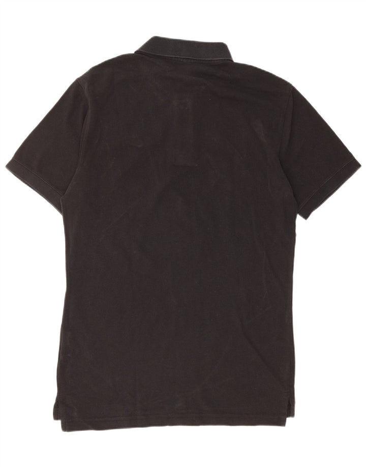 Camisa polo masculina NIKE pequena preta de algodão