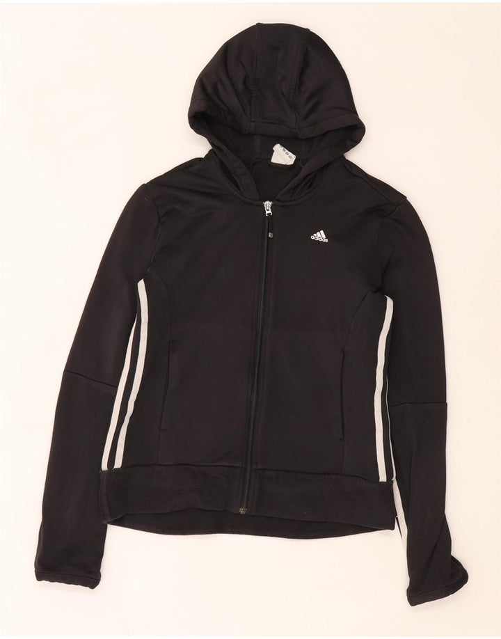 Adidas Womens Climawarm Zip Hoodie Sweater UK 12 Médio Preto Poliéster