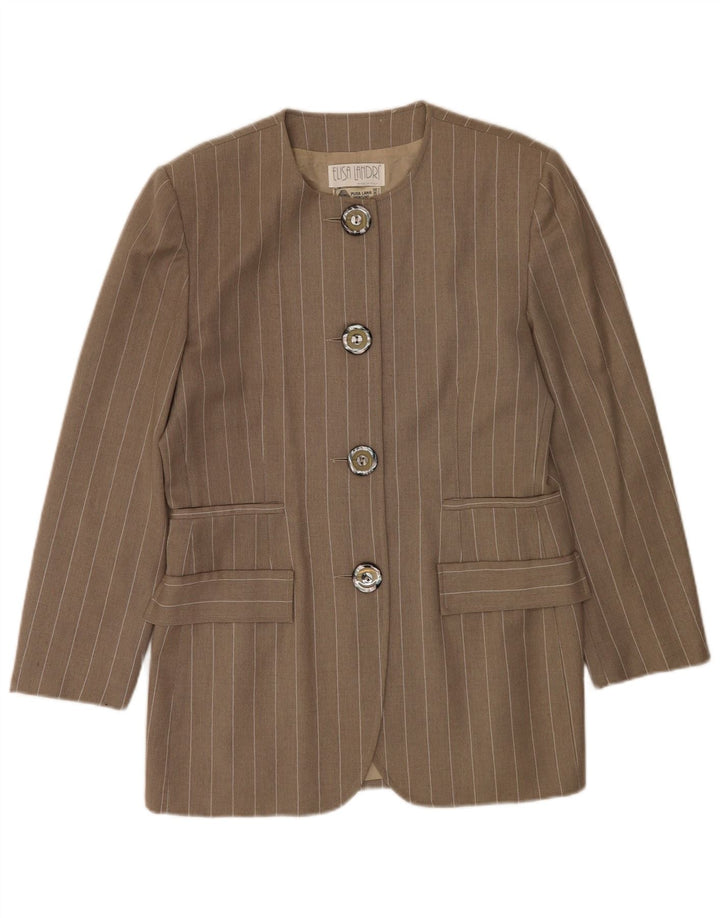 Jaqueta blazer feminina de 4 botões Elisa Landri IT 46 listra cinza grande