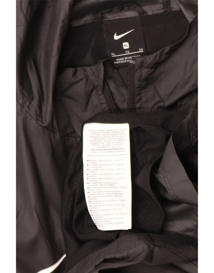 Jaqueta de chuva masculina Nike Graphic com capuz UK 42 XL poliéster preto